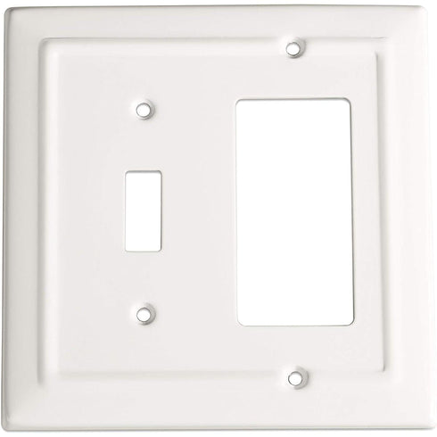 Architectural Combo Toggle / Rocker Light Switch Wall Plate - White